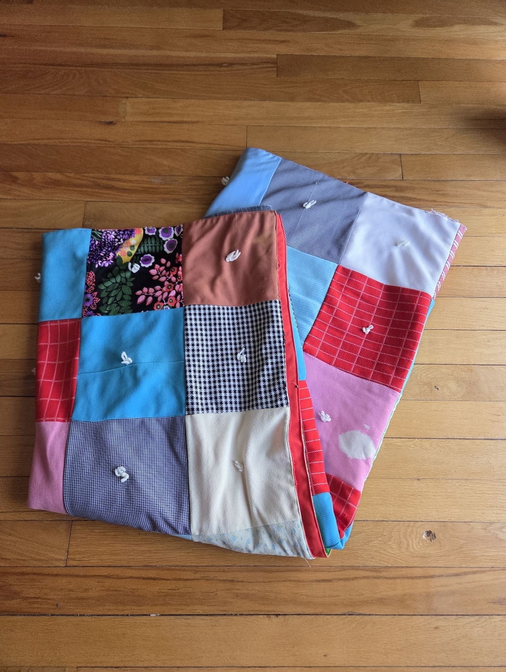 Vintage Handmade Patchwork Americana Quilt - Multicolor Cotton Throw